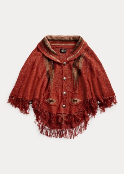 Women's Ralph Lauren Fringe Linen-Blend Poncho | 864327AZX